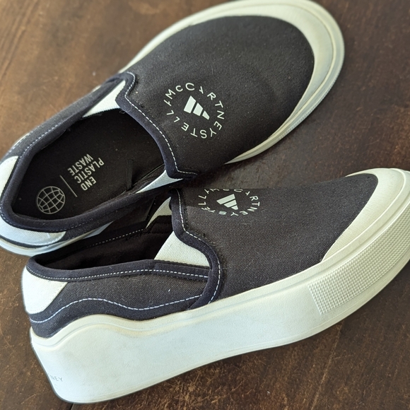 Adidas by Stella McCartney Shoes - Stella McCartney × Adidas Slip On Black Canvas Trainers Women's 7.5